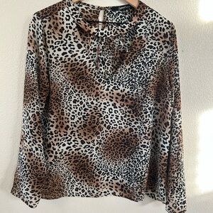 Sweet Rain Brown and Black Leopard Blouse